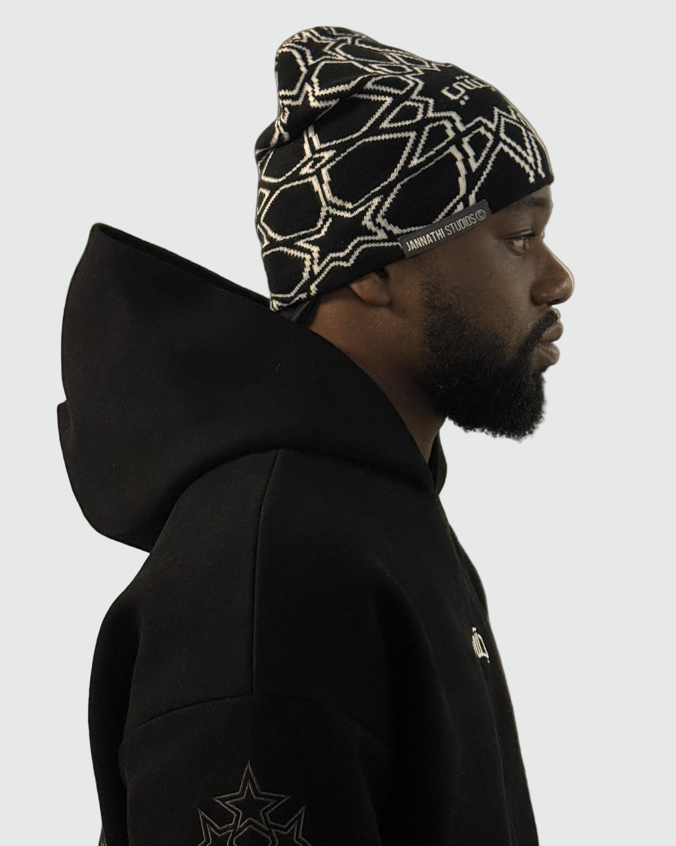 MOSAIC BEANIE - BLACK